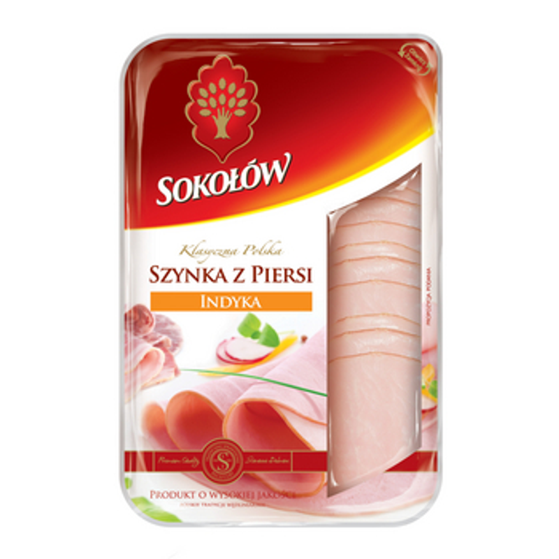 Szynka z piersi indyka plastry 120 g Sokołów
